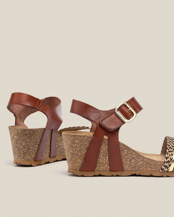 Yokono Sandales À Semelles Compensées | Sandale à Semelle Compensée CADIZ-306 Marron