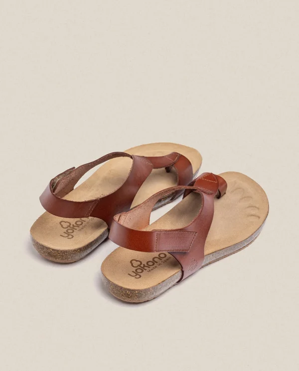 Yokono Sandales Plates | Sandale Plate IBIZA-174 Marron